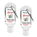 1 Oz. Hand Sanitizer Antibacterial Gel in Flip-Top Bottle w. Carabiner (Spot Color)